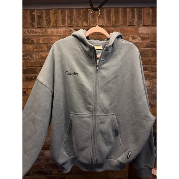 Comfrt Tops - Comfrt Cloud Zip Hoodie Light Blue Oversized Fleece Sweatshirt XS